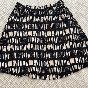 Banana Republic Black and Tan Skater Skirt